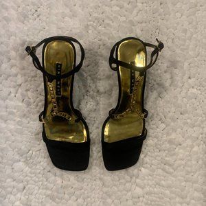 Nine West Dynamic Black/Gold Women's Dress Sandals
